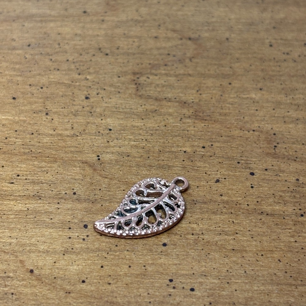 Elegant Leaf Pendant charm copper color used pre owned